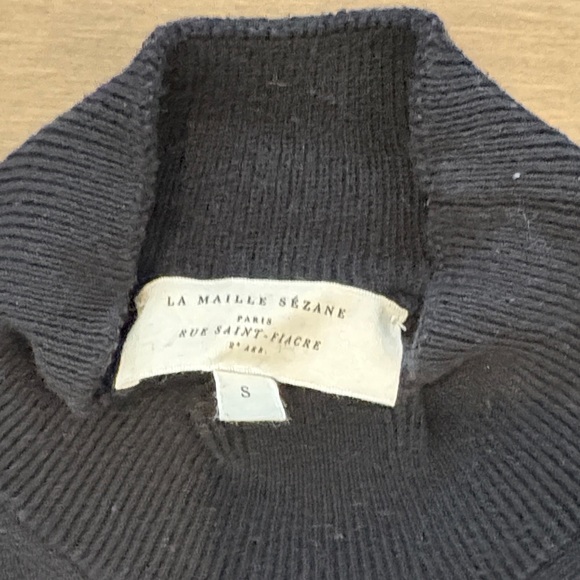 Sezane Mockneck Black Sweater - Picture 3 of 6